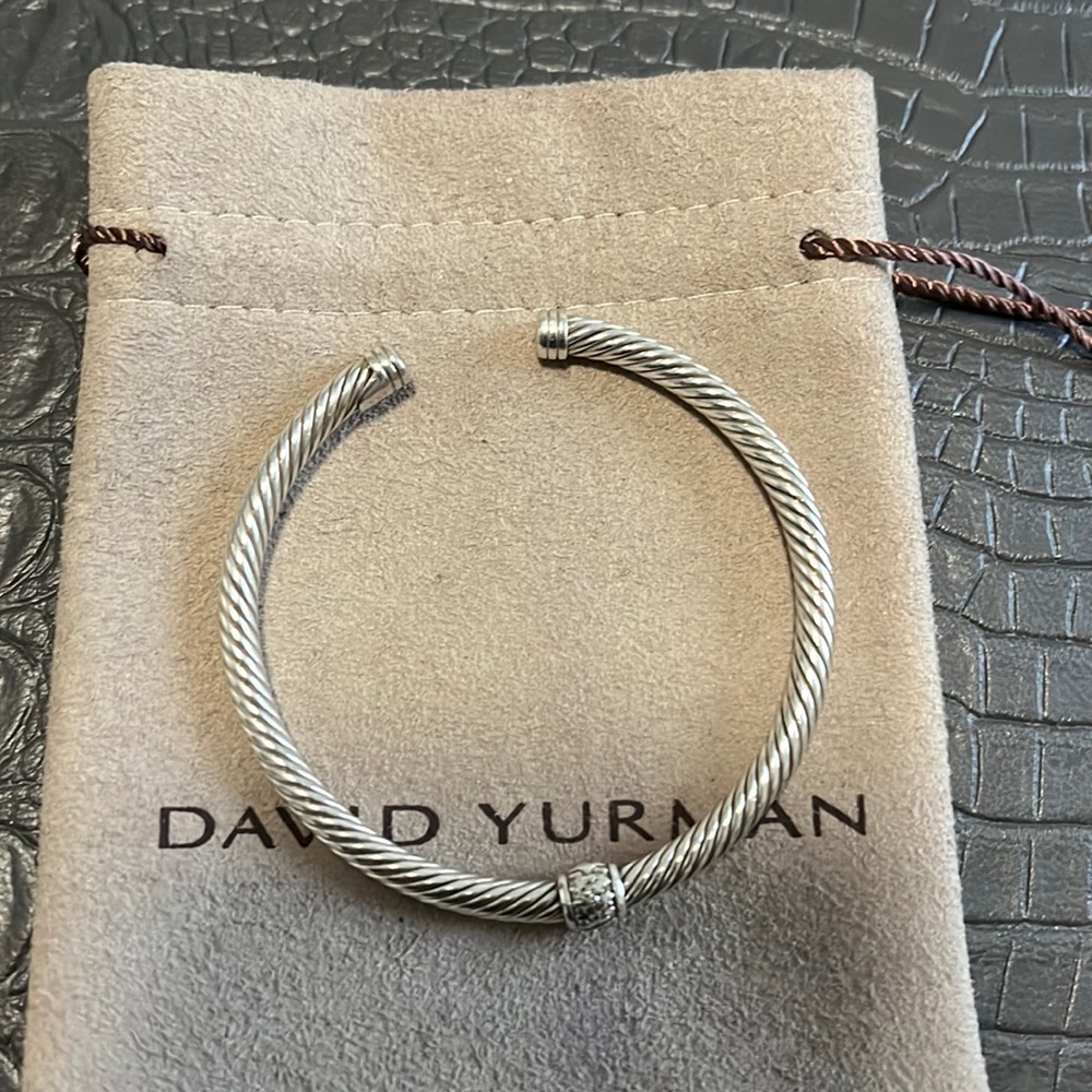 Authentic David Yurman Silver Cable Bracelet